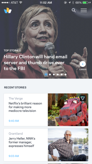 wildcard iPhone home, feeds screenshot